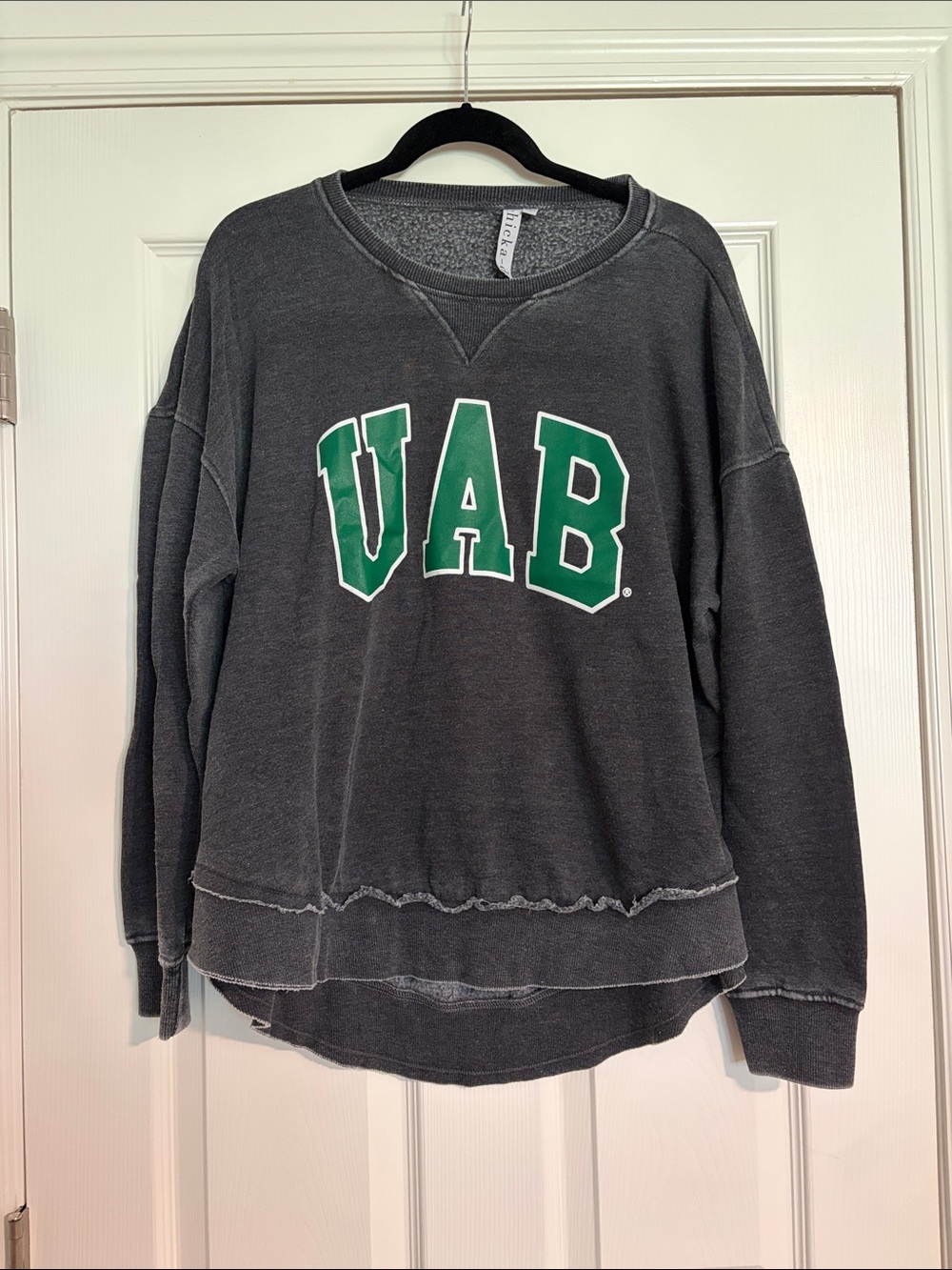UAB Charcoal Crewneck Sweatshirt with Green Logo